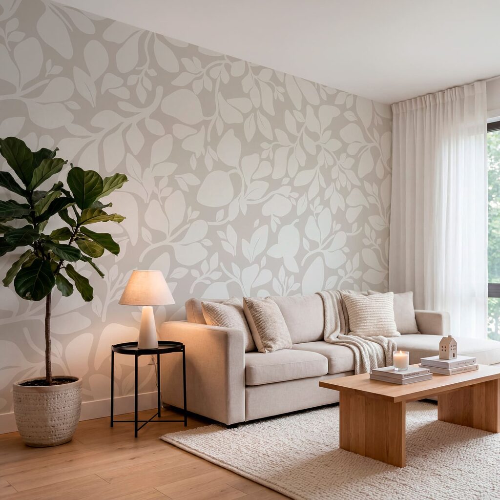 Pattern of leaves on a gray background Pattern of leaves on a gray background