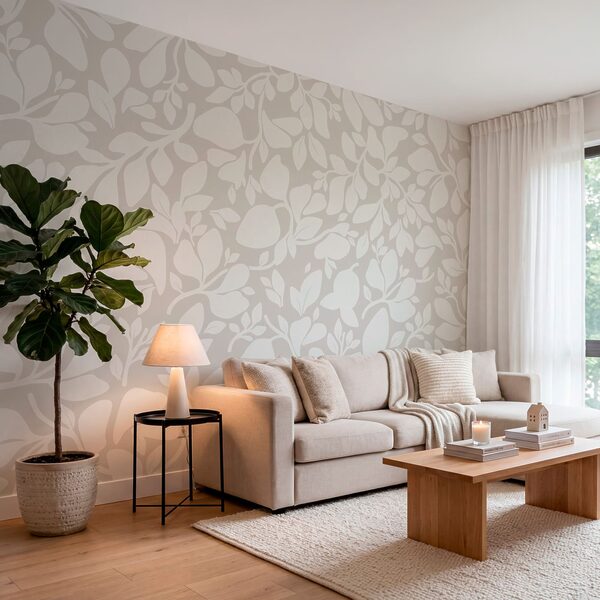 Pattern of leaves on a gray background Pattern of leaves on a gray background