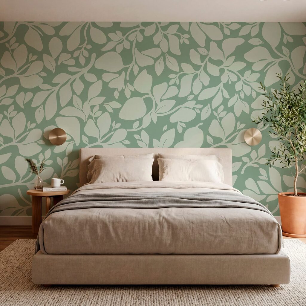 Pattern of leaves on a green background Pattern of leaves on a green background
