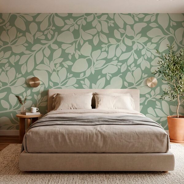 Pattern of leaves on a green background Pattern of leaves on a green background