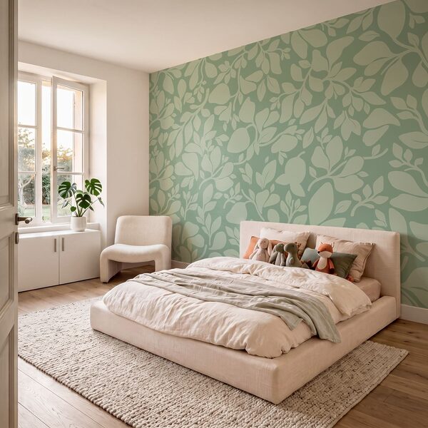 Pattern of leaves on a green background Pattern of leaves on a green background