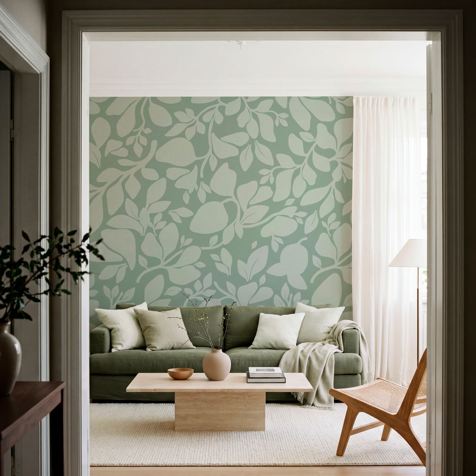 Pattern of leaves on a green background Pattern of leaves on a green background