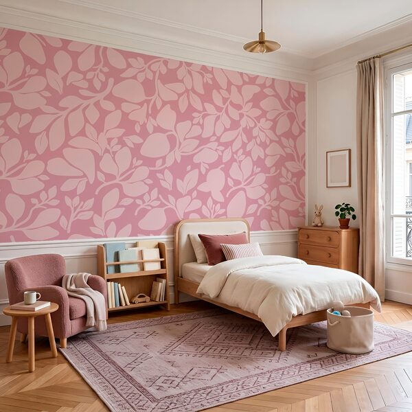 Pink pattern with leaves Pink pattern with leaves