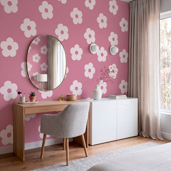 Pink and white flower pattern Pink and white flower pattern