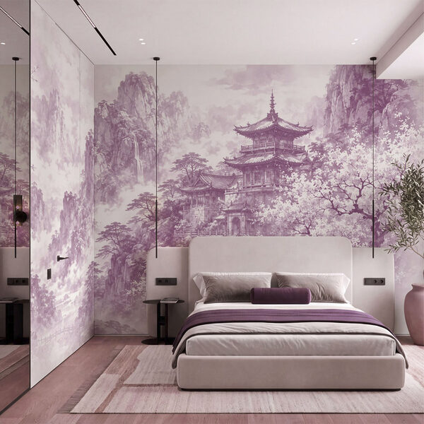 Wall mural Painting of a building on a mountain (SKU: t00973v1) Wall mural Wall mural Painting of a building on a mountain (SKU: t00973v1)