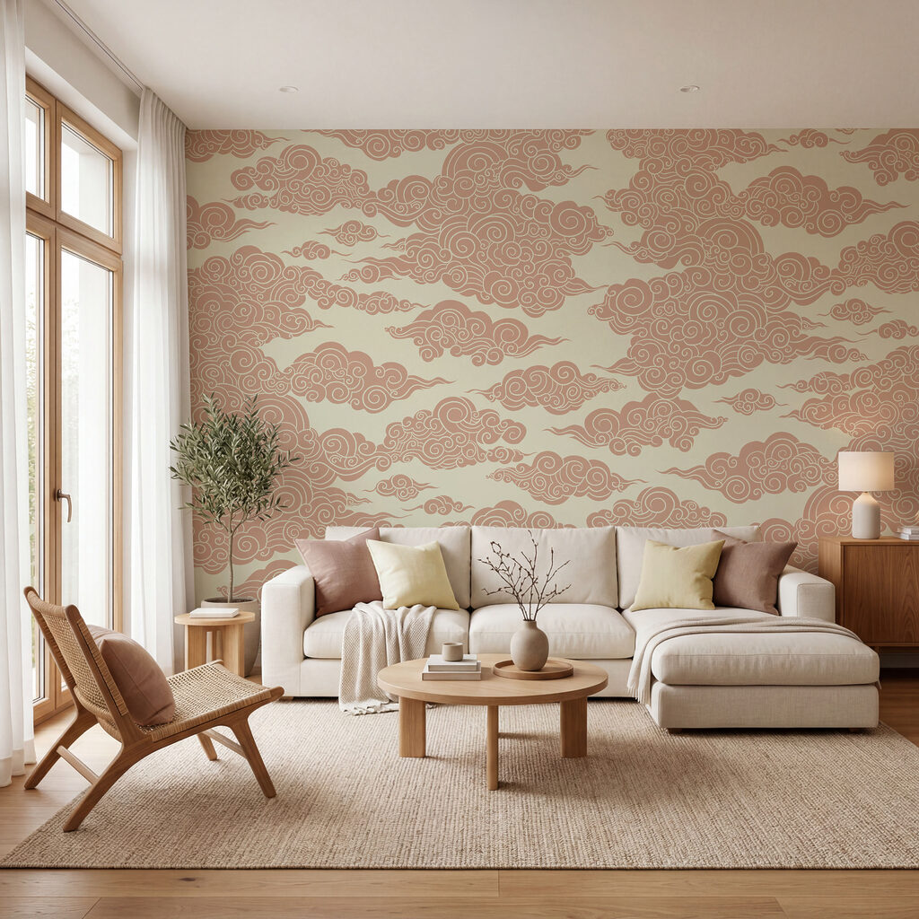 Pattern of clouds on a light background