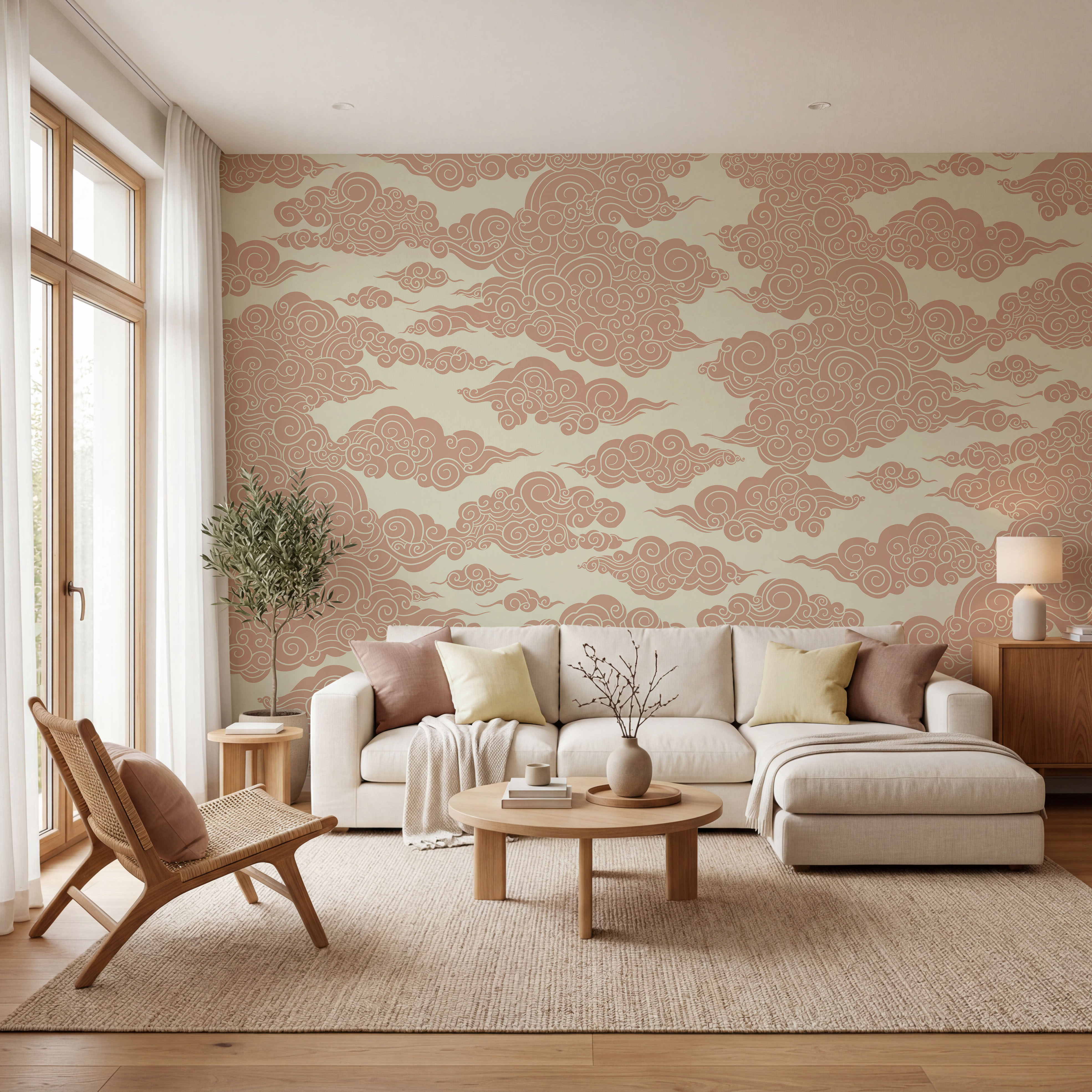 Pattern of clouds on a light background