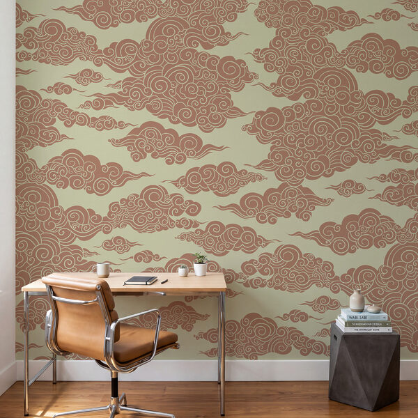 Pattern of clouds on a light background