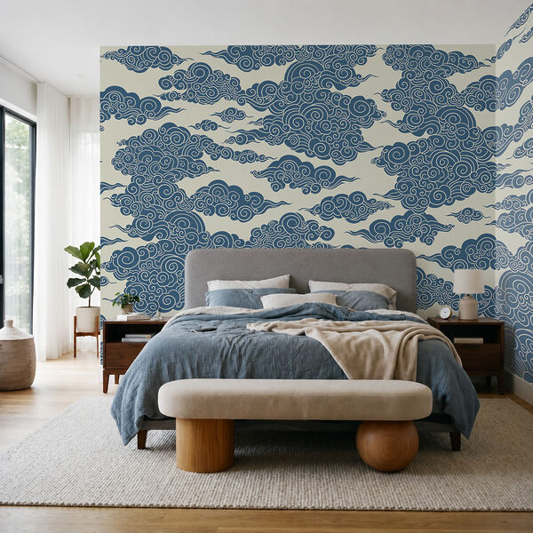 Pattern of clouds and swirls