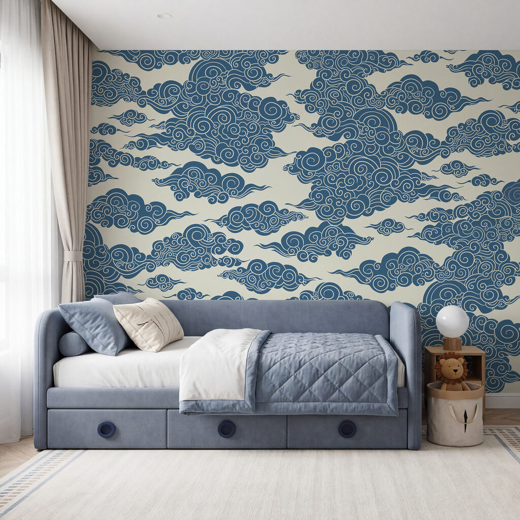 Pattern of clouds and swirls