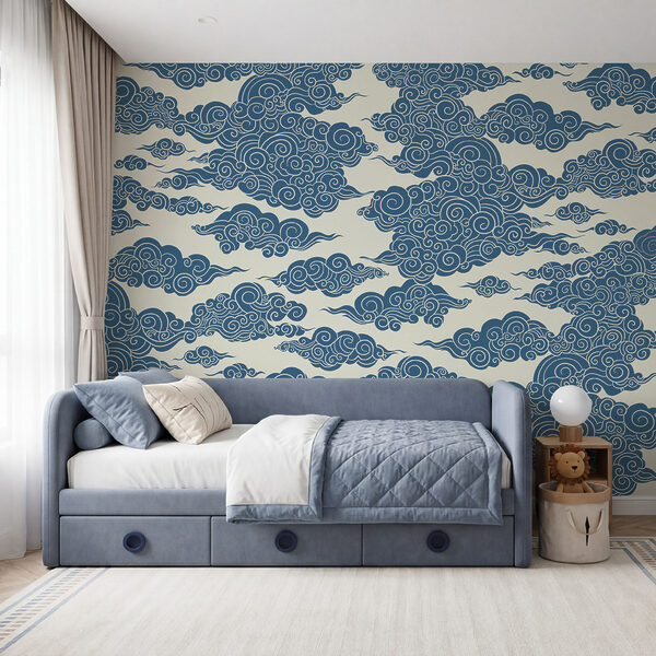 Pattern of clouds and swirls