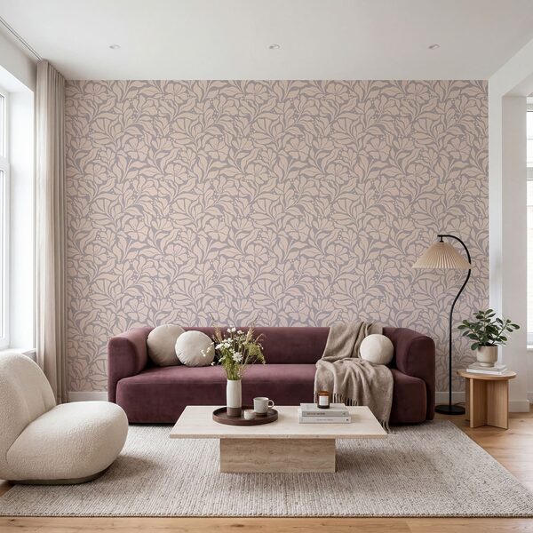 Pattern of flowers on a pink background