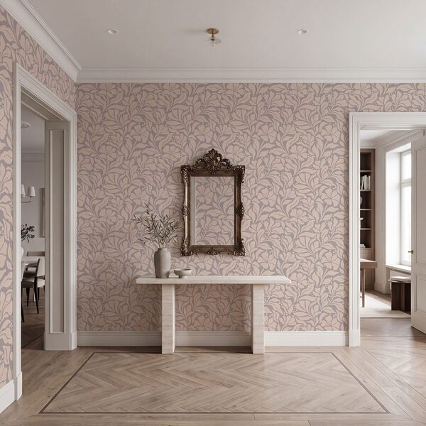 Pattern of flowers on a pink background