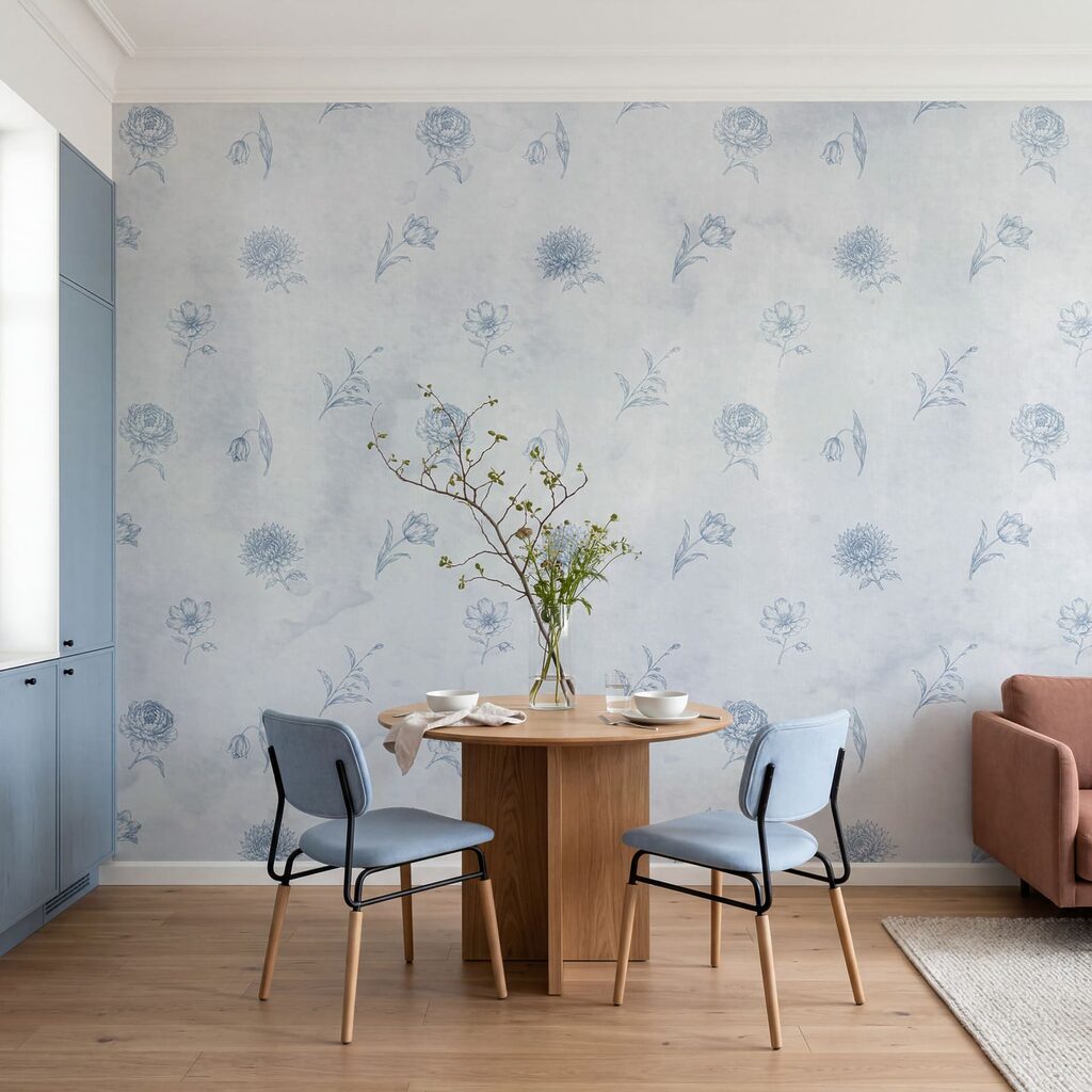 Blue and white floral pattern Blue and white floral pattern