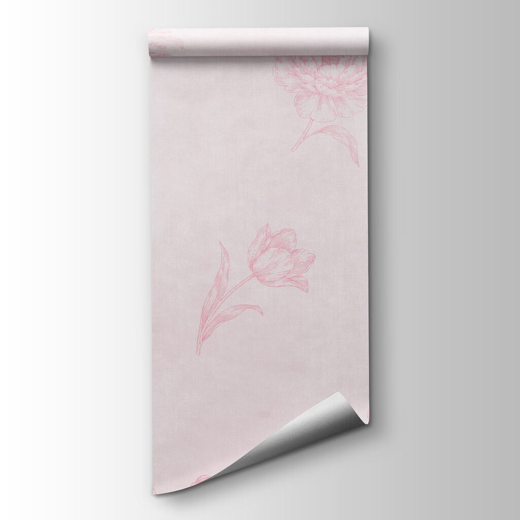 Pink flower pattern on a white surface Pink flower pattern on a white surface