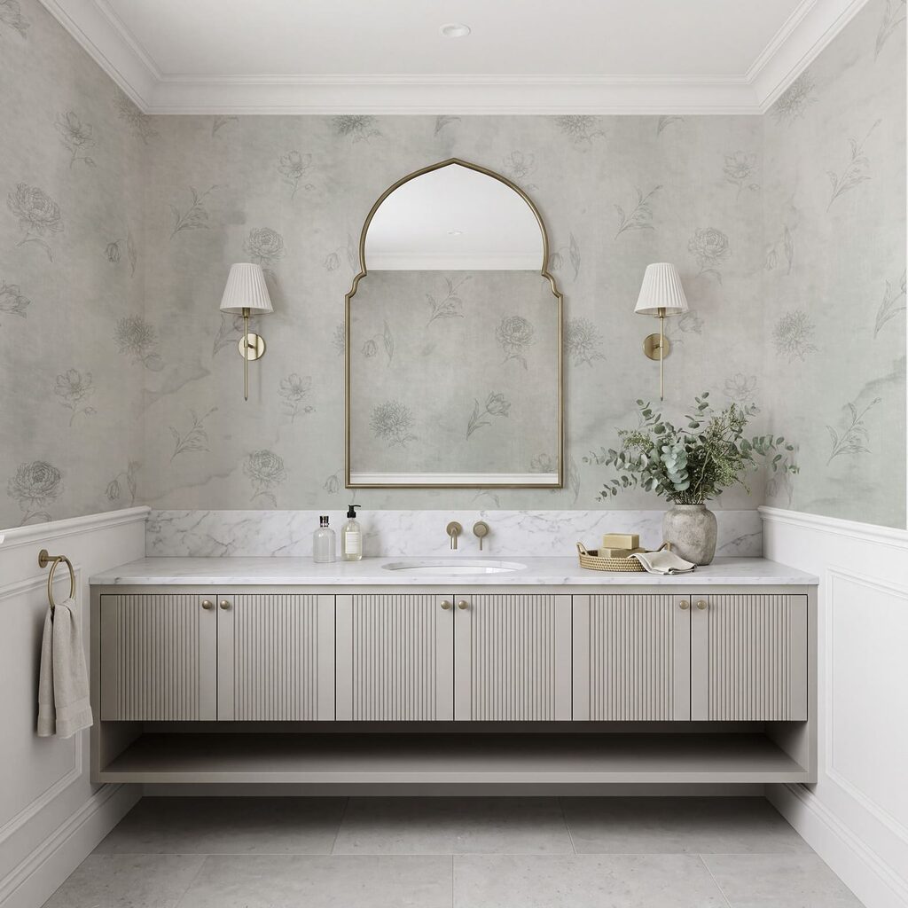 White and grey floral pattern