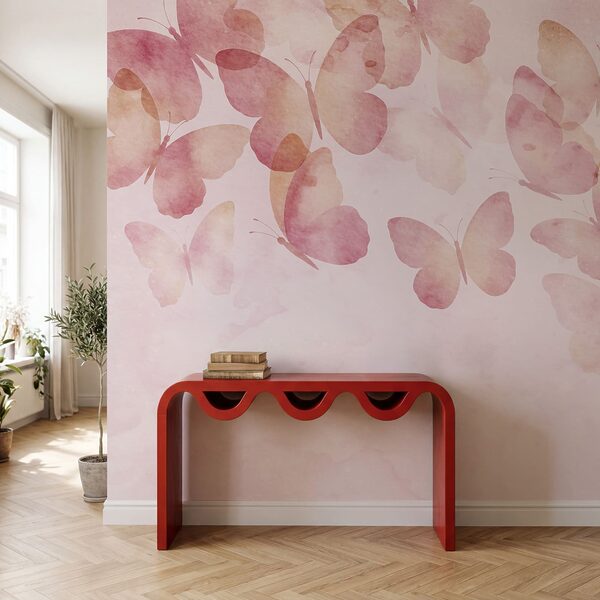 Group of butterflies on a pink background Group of butterflies on a pink background