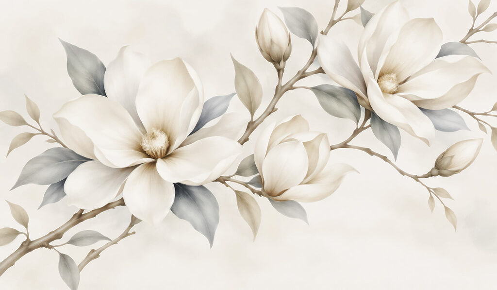 White flowers on a branch White flowers on a branch