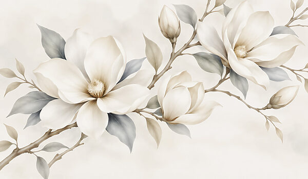 White flowers on a branch White flowers on a branch