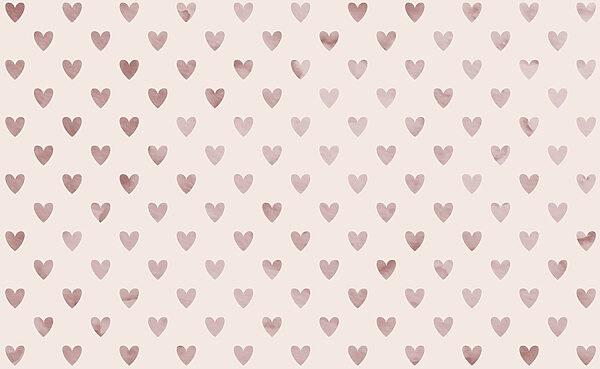 Pattern of hearts on a white background