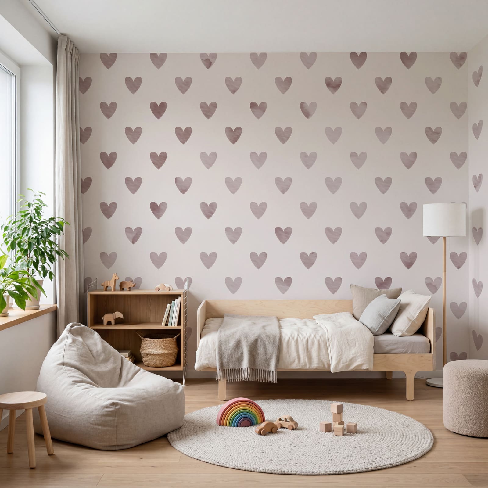 Pattern of hearts on a white background