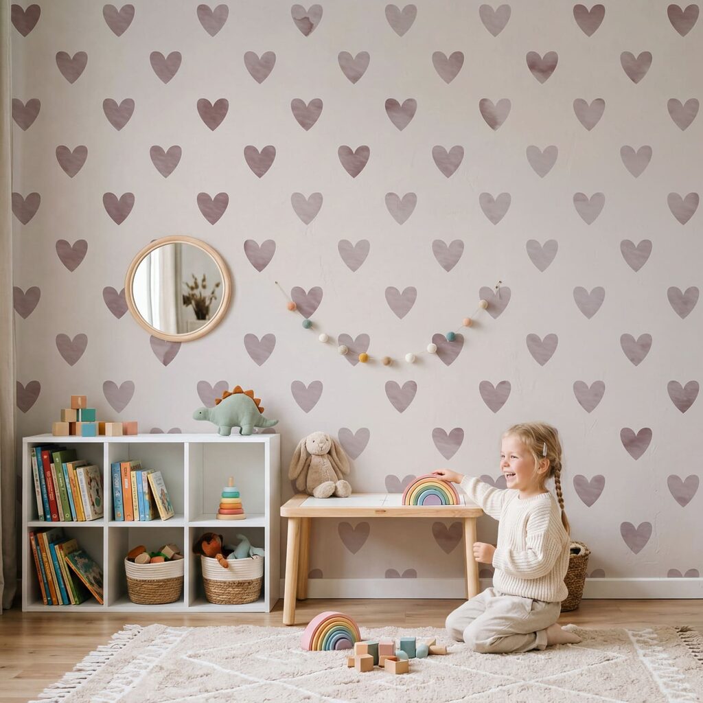 Pattern of hearts on a white background