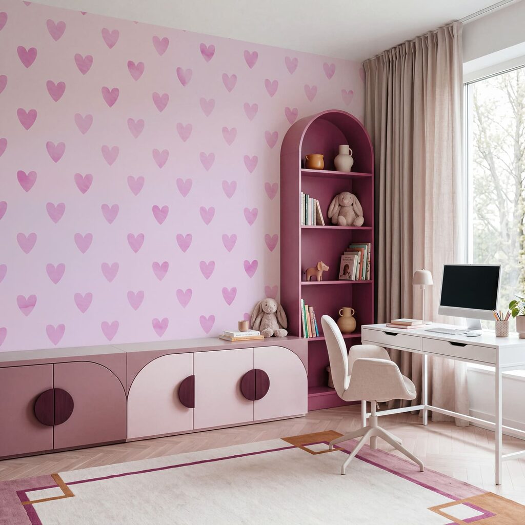 Pink hearts on a pink background Pink hearts on a pink background