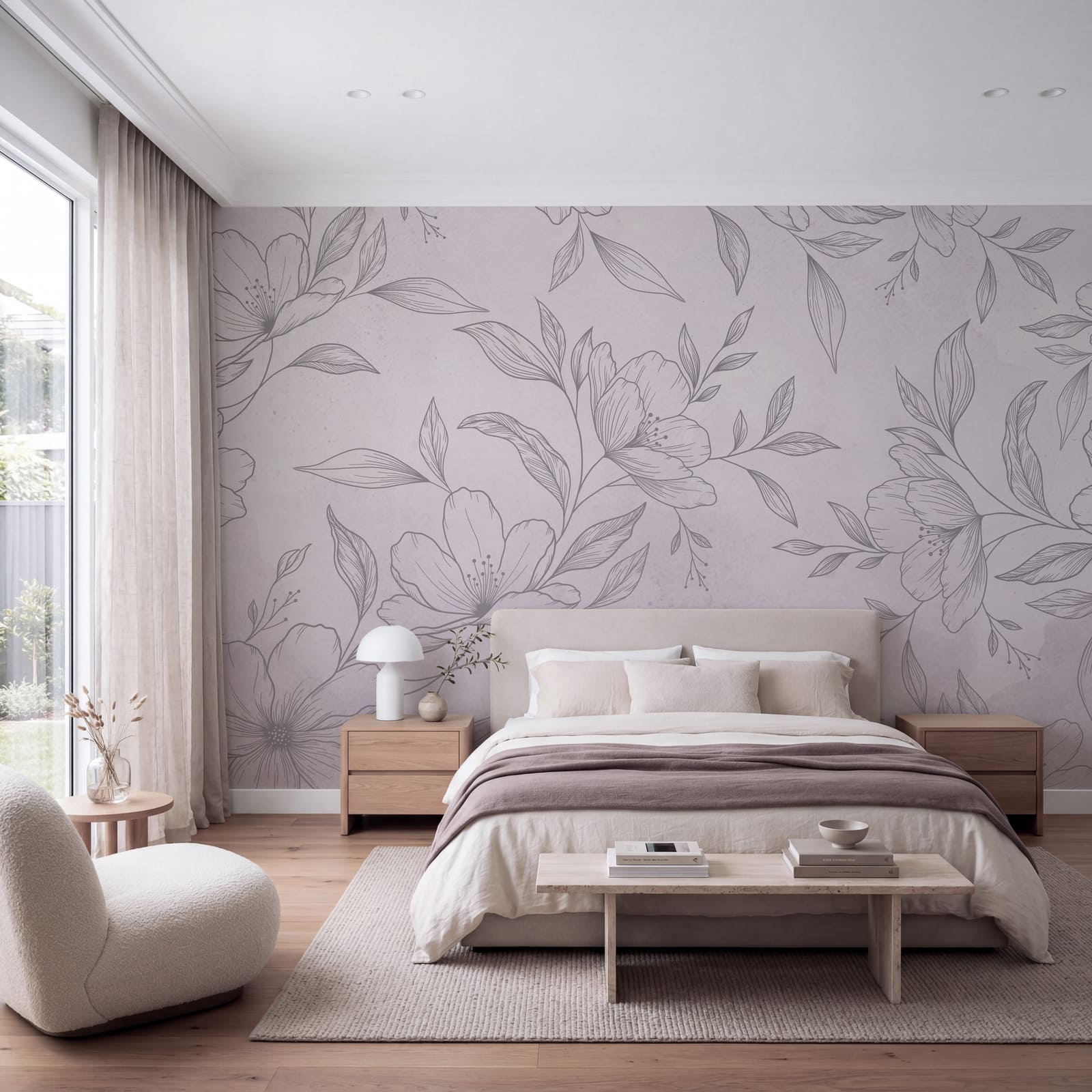Delicate florals in soft hues