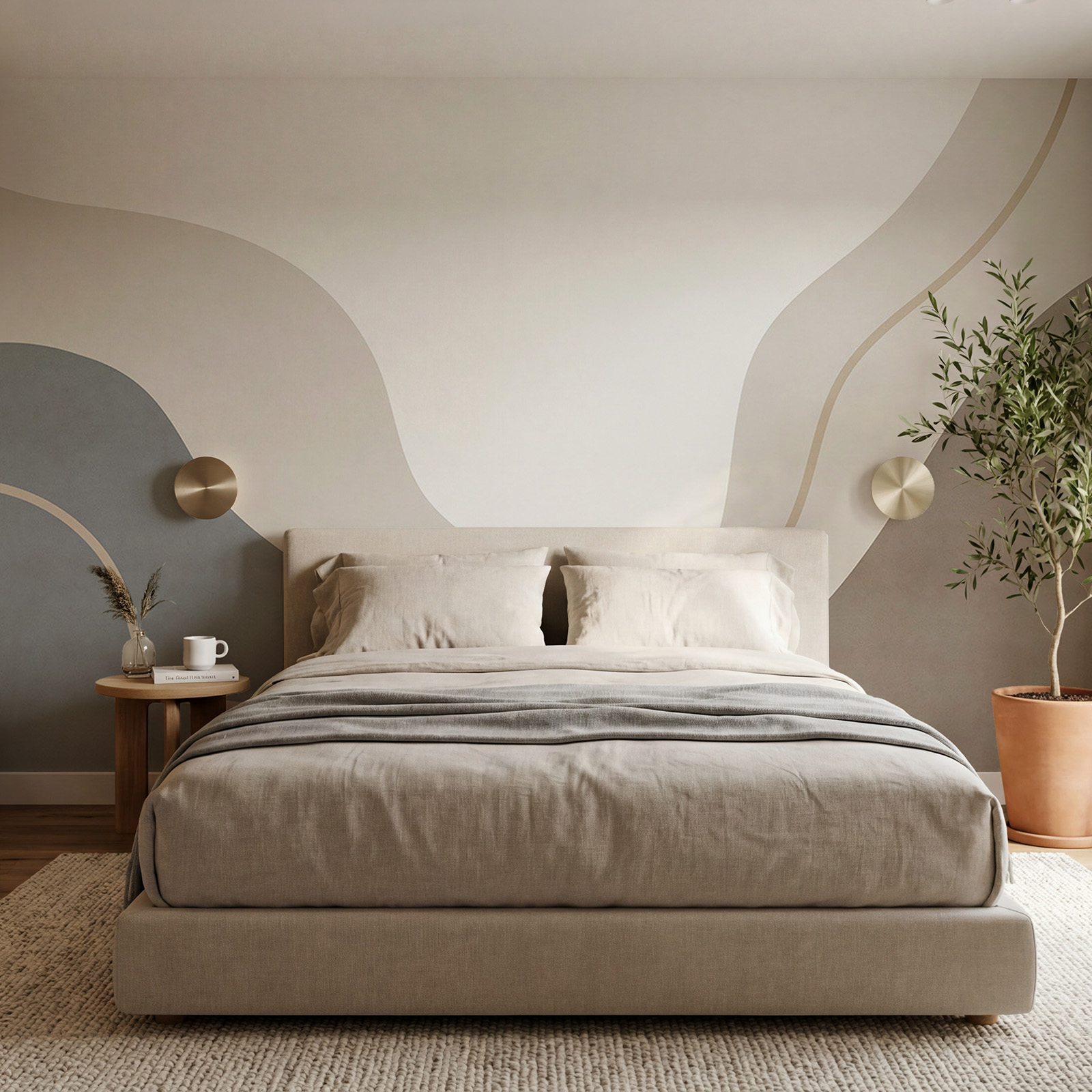 Smooth curves in soft neutral tones