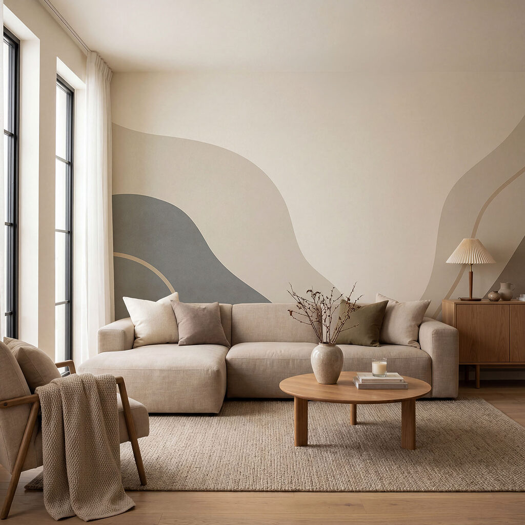Smooth curves in soft neutral tones