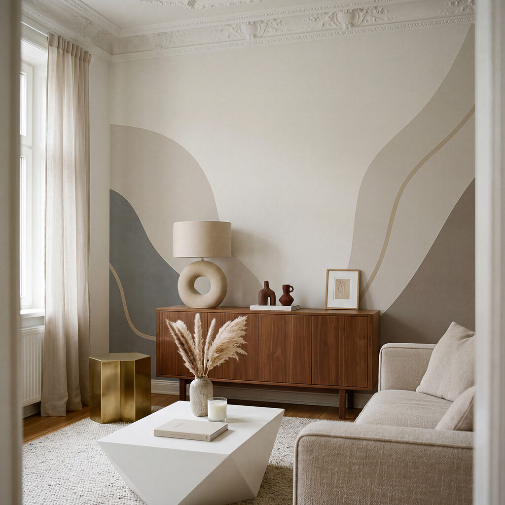 Smooth curves in soft neutral tones