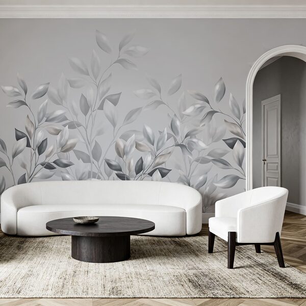 - Elegant foliage dance on soft background Wall mural - Elegant foliage dance on soft background