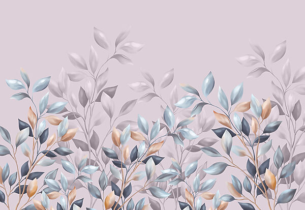 Soft leaves in gentle hues