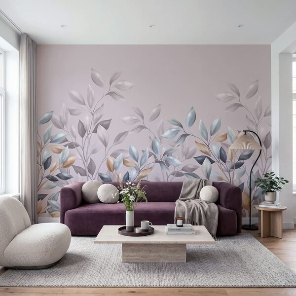 Soft leaves in gentle hues