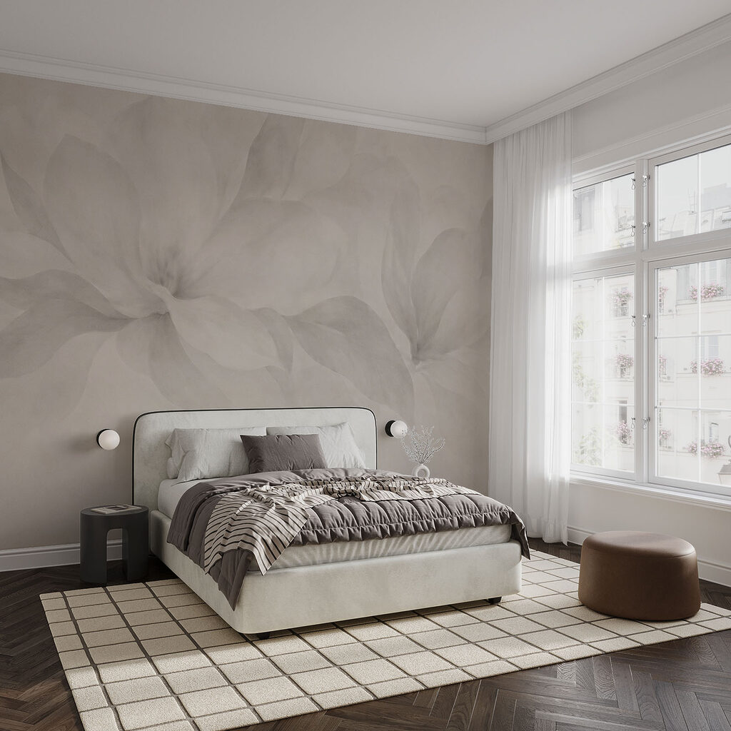 Wall mural Soft floral patterns in muted tones (SKU: t01057v1) Wall mural Soft floral patterns in muted tones (SKU: t01057v1)