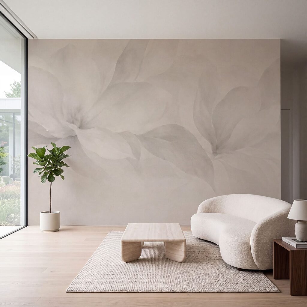 Wall mural Soft floral patterns in muted tones (SKU: t01057v1) Wall mural Soft floral patterns in muted tones (SKU: t01057v1)