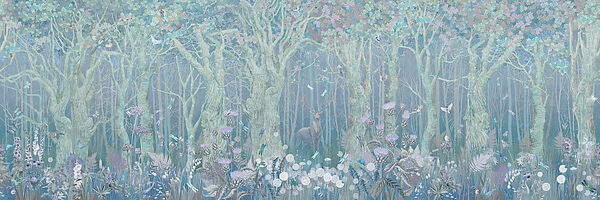 Painting of a deer in a forest