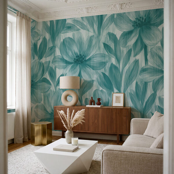Soft blooms in serene hues Wall mural Soft blooms in serene hues