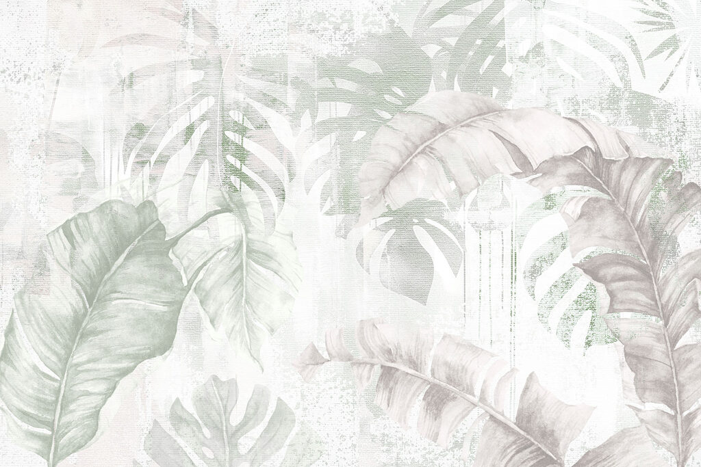 Serene tropical foliage design