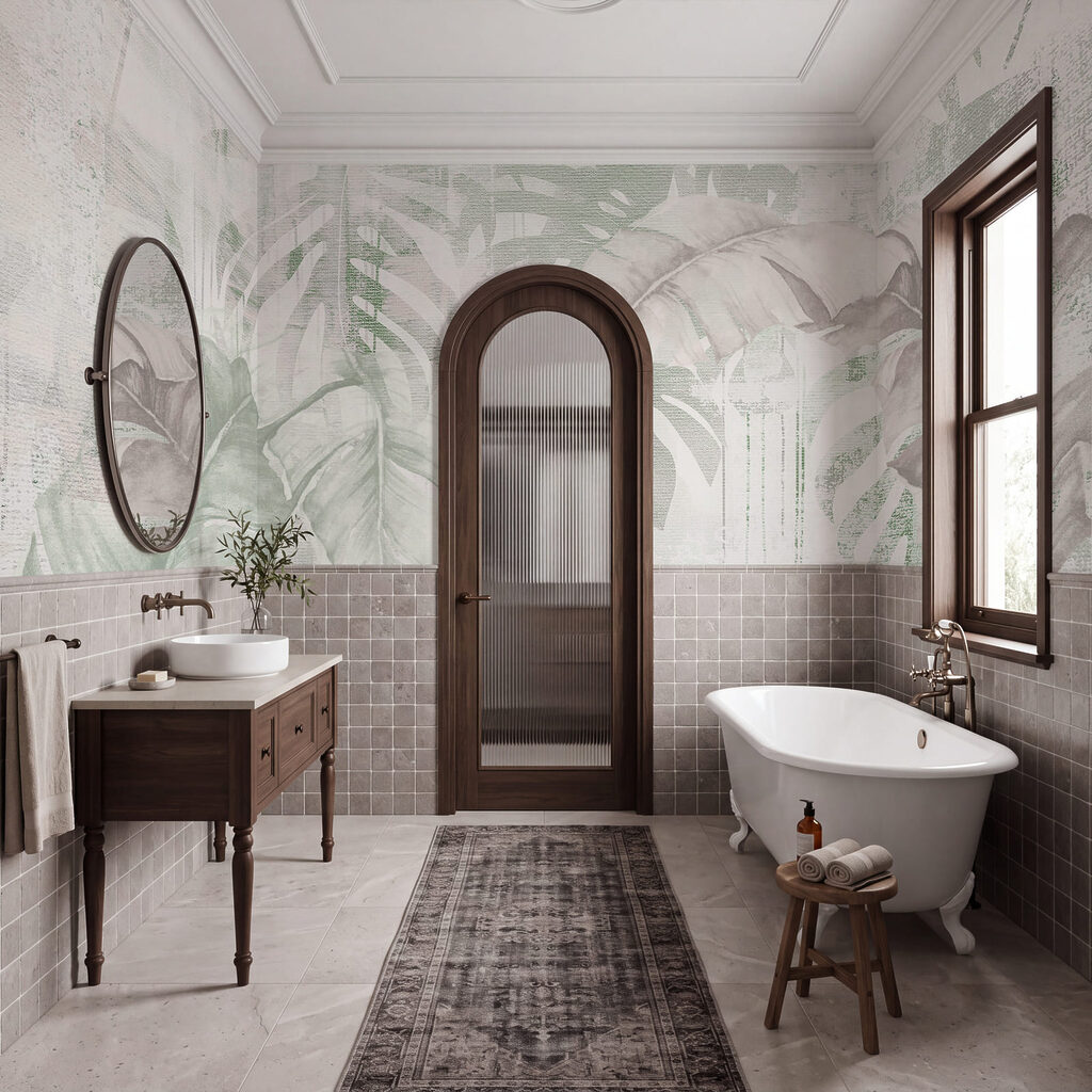 Serene tropical foliage design