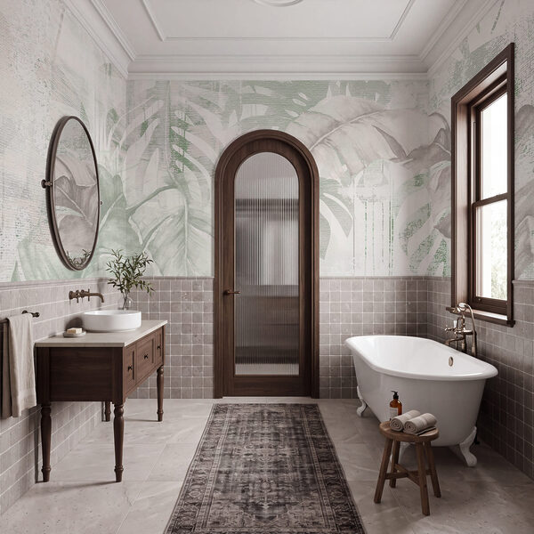 Serene tropical foliage design