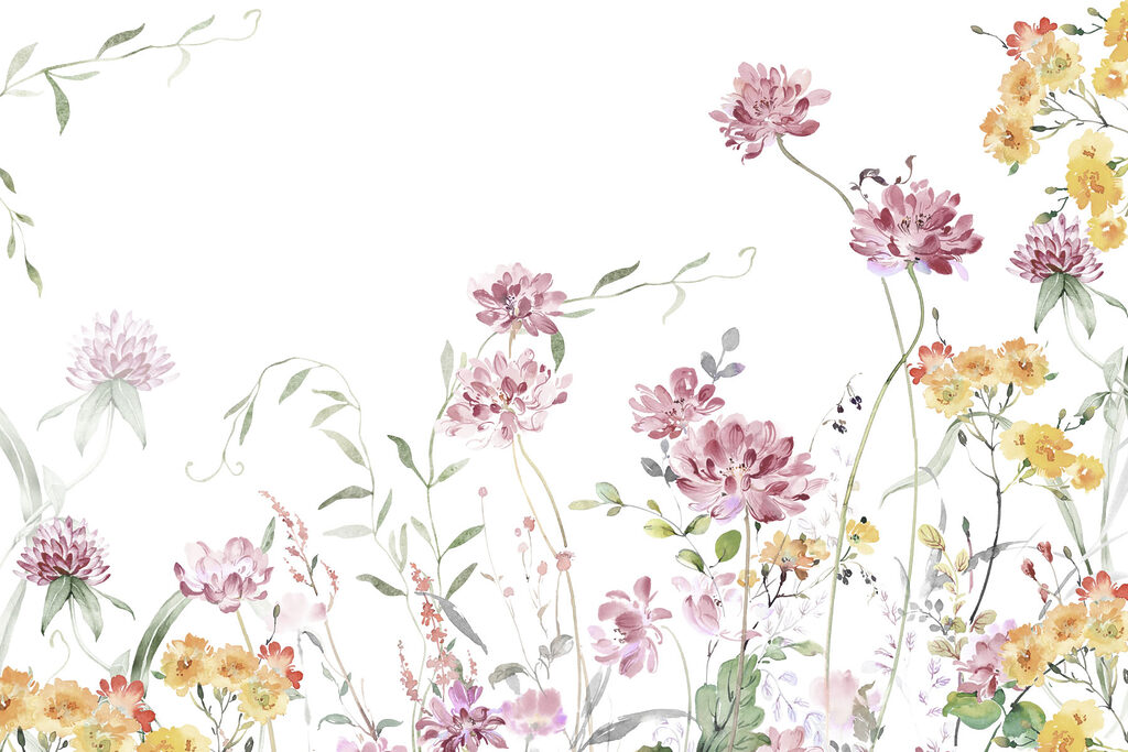 Painting of flowers and leaves