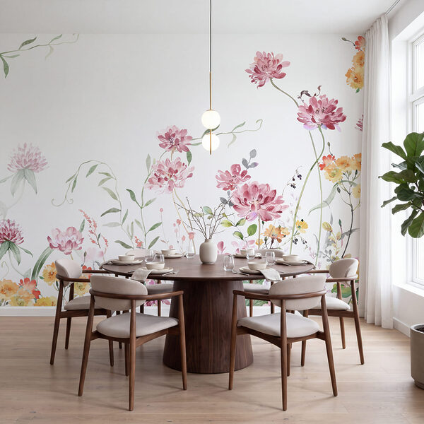 Painting of flowers and leaves