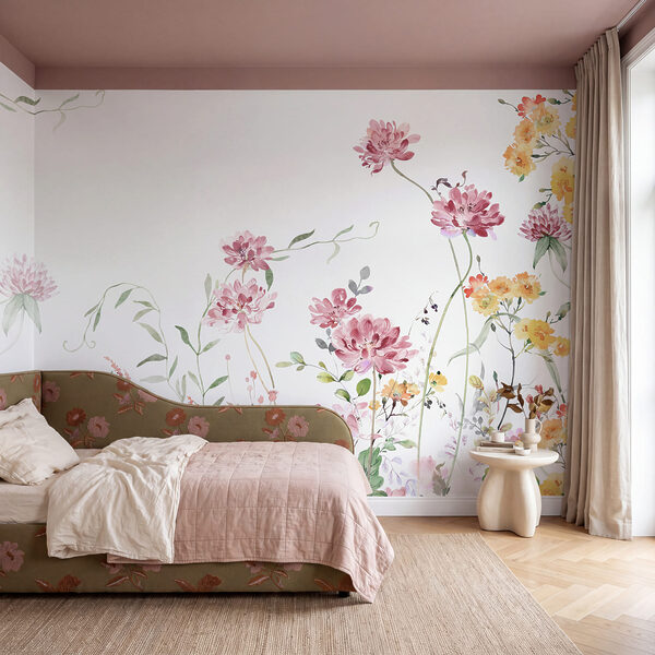 Painting of flowers and leaves