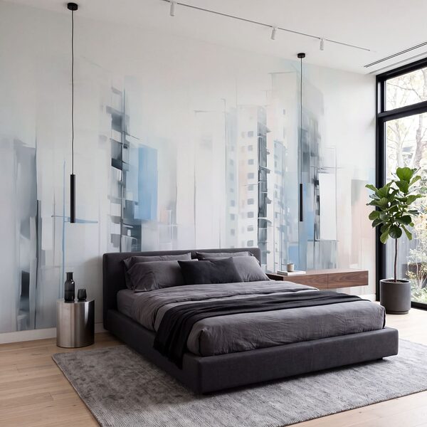 City skyline with many buildings Wall mural City skyline with many buildings