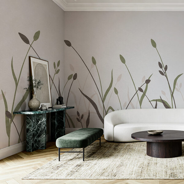 Gentle greens and earthy tones blend Gentle greens and earthy tones blend