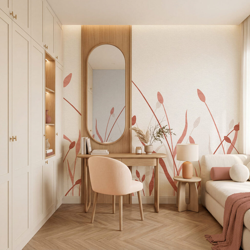 Gentle pastel foliage design