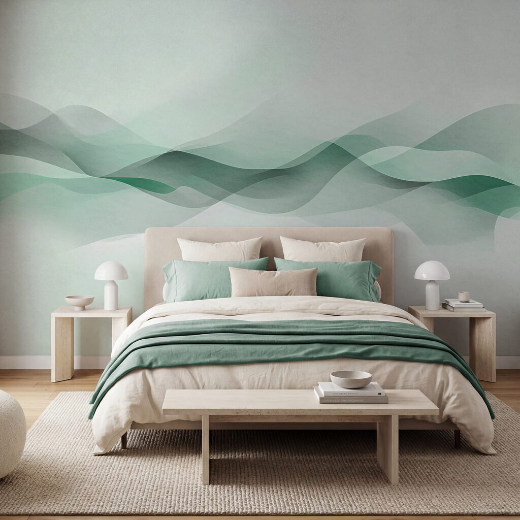 Green and white wavy lines Green and white wavy lines
