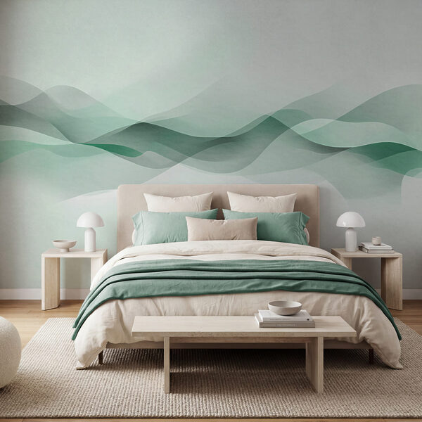Green and white wavy lines Green and white wavy lines