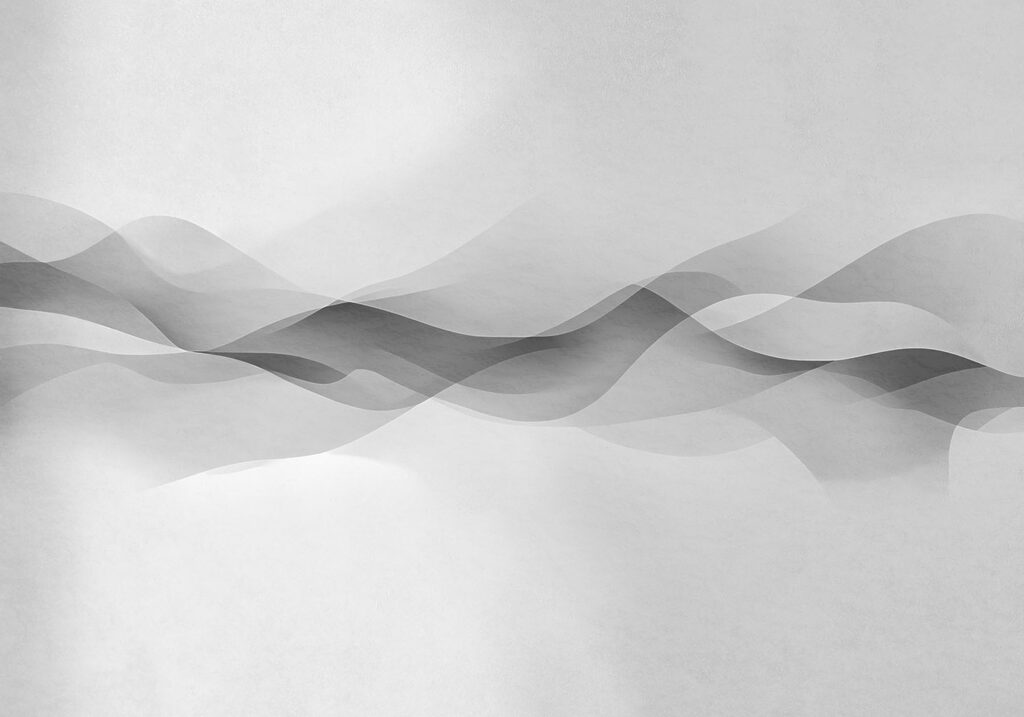 White background with black and white waves